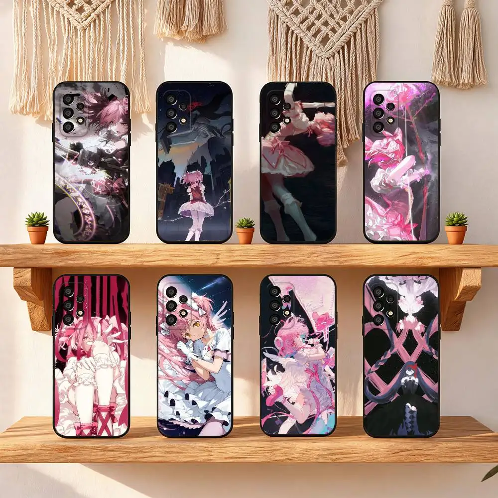 Anime Madoka Kaname Phone Case For Samsung Galaxy S25 FE S24 S23 S22 S21 S20 S10 S10E Ultra Plus FE Note 20 Ultra Black Cover