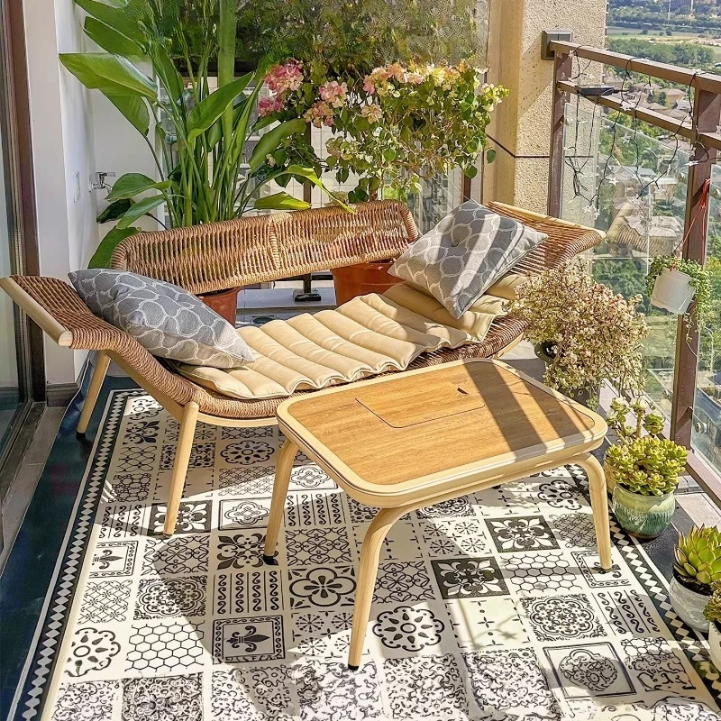 

Concubine chair balcony recliner rattan sofa single small apartment bedroom home simple homestay concubine couch