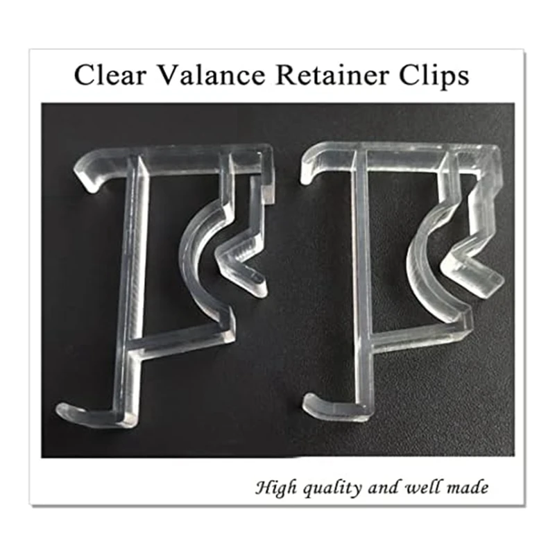 2 Inch Clear Blind Clips For Valance,  Valance Clips For Wood Or Faux Wood Horizontal Blinds Valance (12 Pieces)