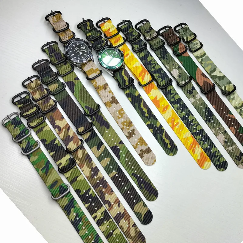 

Camo Nylon Strap 18.20.22.24.26.28MMWatch Accessories for men and women