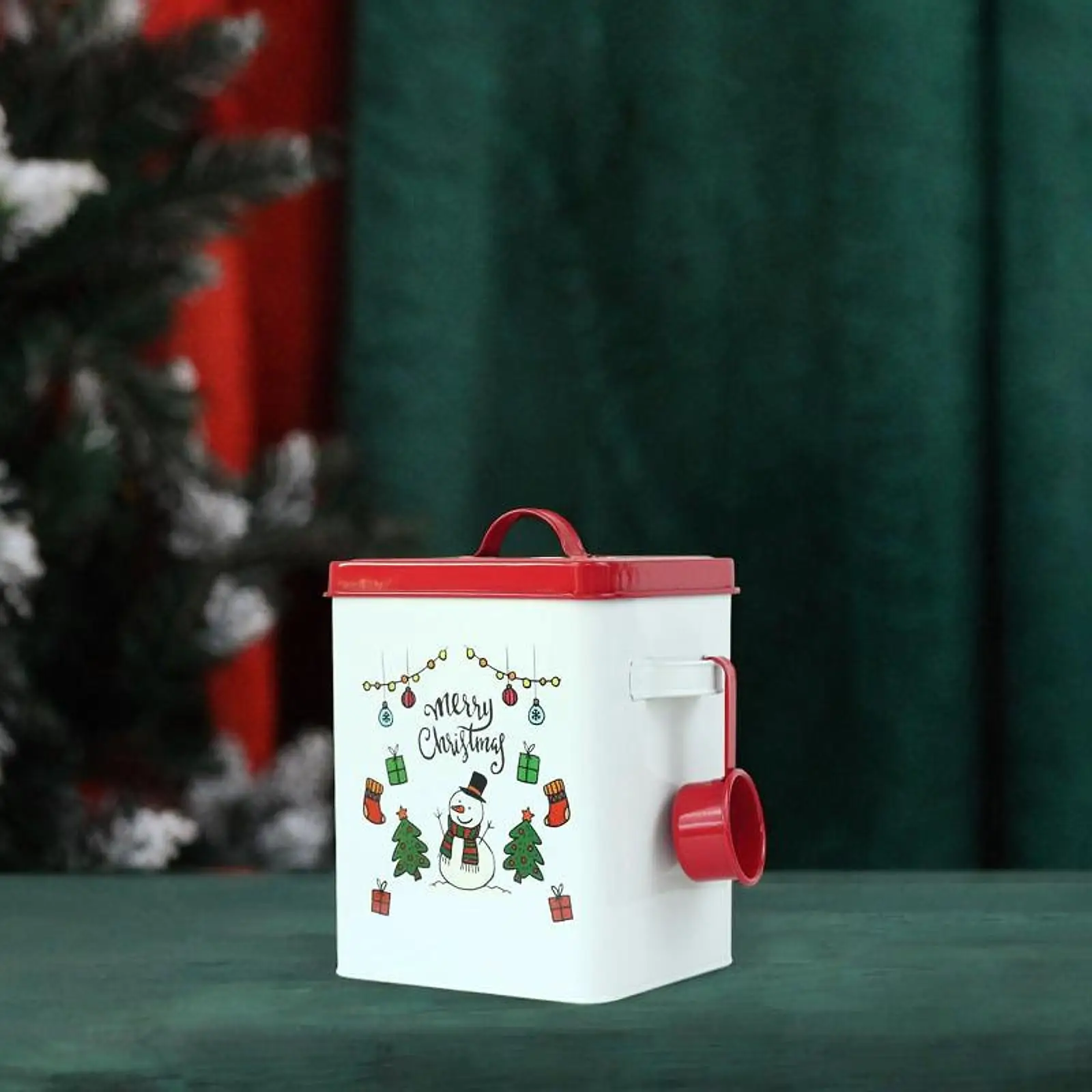 

Laundry Powder Tin Box with Spoon Square Paint Pail for Traveling Dorm Room