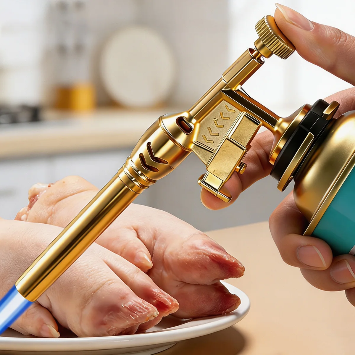 Tragbarer Butangas-Schweißbrenner mit Hochtemperaturflamme und Kupferdüse für BBQ-Kochen, Metalllöten und -schweißen, Outdoor-Werkzeug – Detail 7