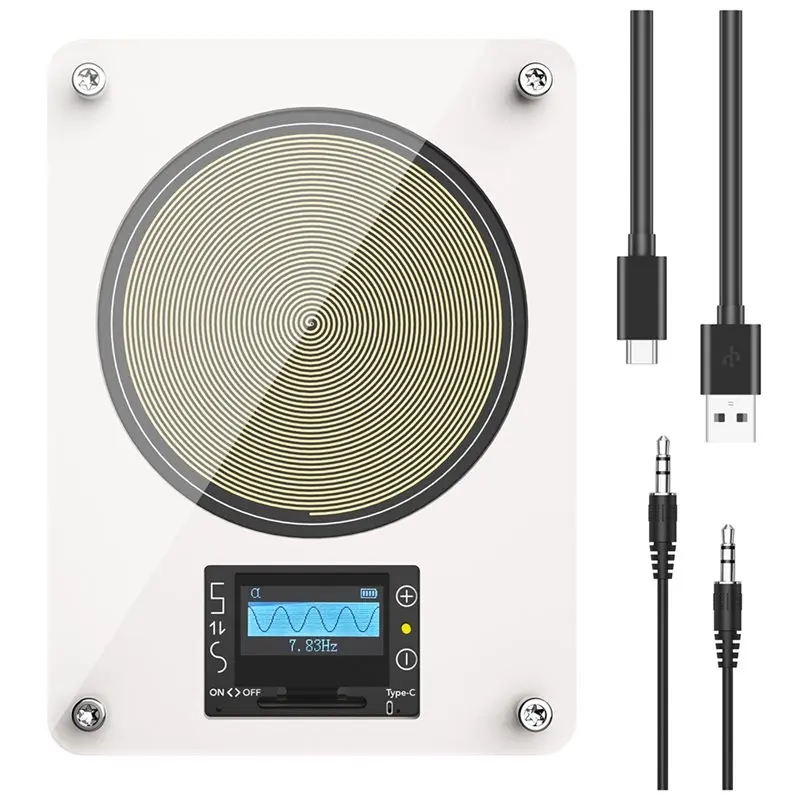 

AU61-Adjustable 7.83Hz Sine Wave Generator 0.01-999.99Hz Frequency Range Rechargeable 4 Port AUX Output For Schumann Resonance W