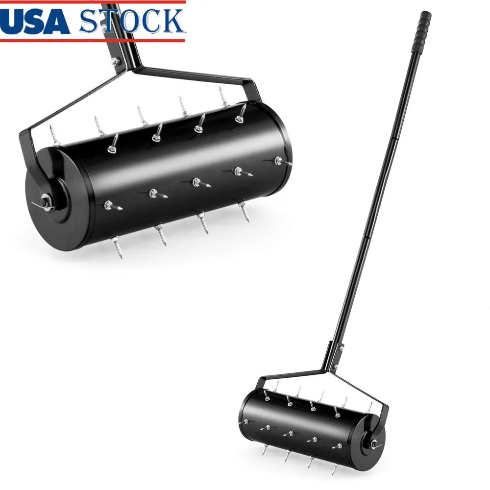 

18 Inch Manual Lawn Aerator Tool with Sand Filling Capacity Ergonomic Handle Soil Aeration and Lawn Care