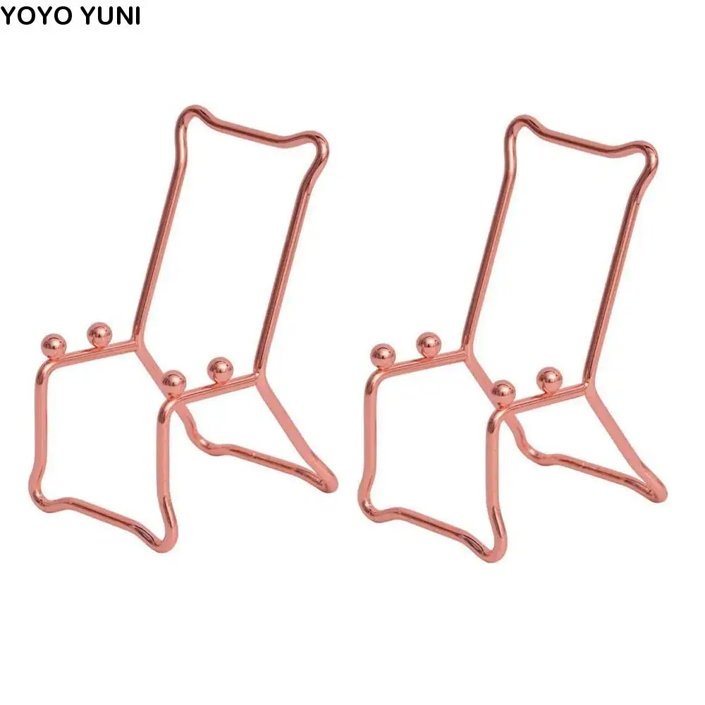 

2Pcs Creative Desktop Chair Phone Stand Cute Decorative Ornaments Mini Stool Phone Bracket Stainless Steel Universal