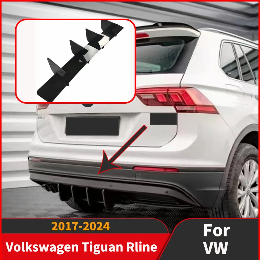 

Car Rear Bumper Spoiler Lip For Volkswagen Tiguan 2017-2024 Tiguan Rline Lower Lip Plate Splitter Auto Exterior Body Kit Tuning