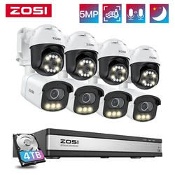 ZOSI 4K 16CH PoE Security Camera System C186 5MP IP Camera with Aurora True Color Night Vision C296 3K PT Video Surveillance Cam