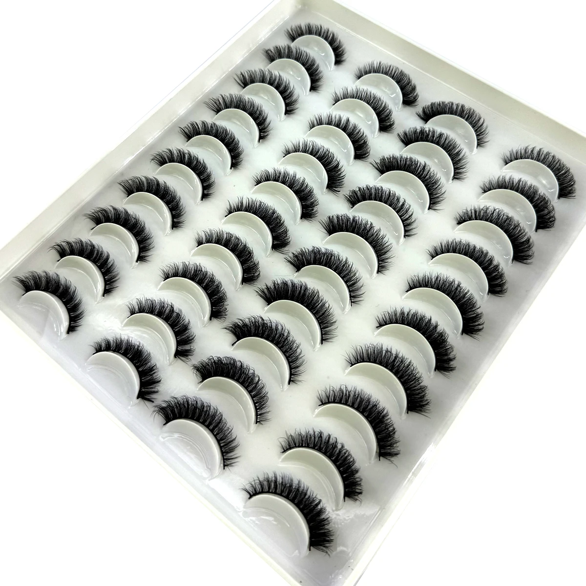 New 20 Pairs Natural short False Eyelashes Fake Lashes Makeup 3d Mink Lashes Extension Short Eyelash Mink Eyelashes for Beauty