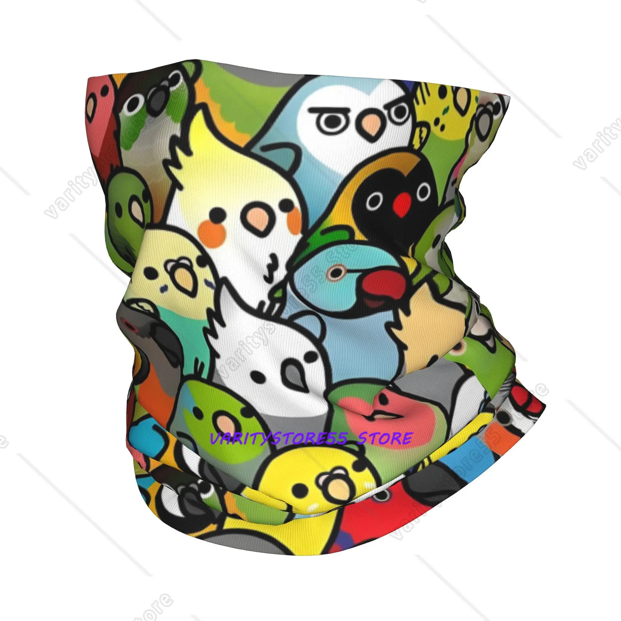 

Custom Parrot Bird Neck Gaiter Women Men UV Face Shield Winter Cute Parrot Bandana Scarf for Hiking