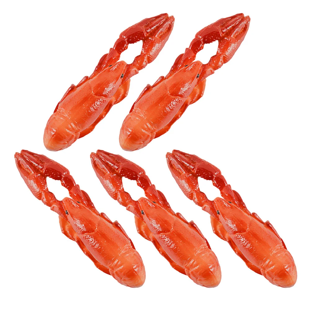

5 Pcs Simulated Crayfish Food Props for Display Lobster Cognitive Model Lifelike Statue Fake