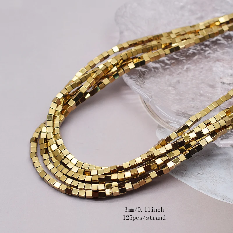 금도금 색상 유지 천연 헤마타이트 스톤 스페이서 루즈 비즈 쥬얼리 제작 DIY 팔찌 부자재