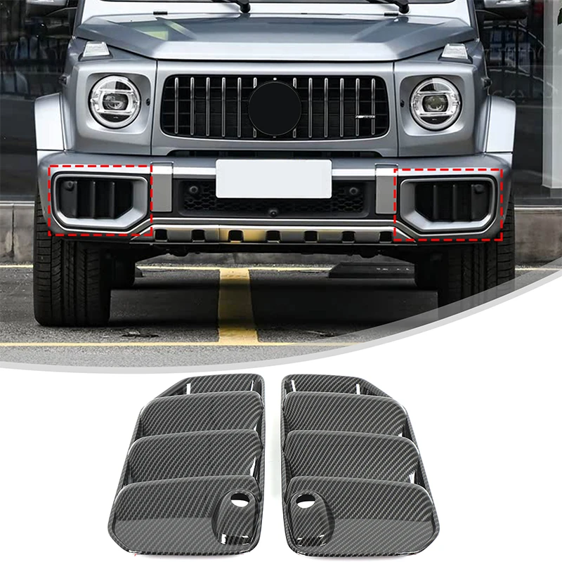 

Используется для Mercedes-Benz G-Class G63, решетка воздухозаборника переднего бампера 2025+, декоративные рамки, автозапчасти, узор из углеродного волокна из АБС-пластика.