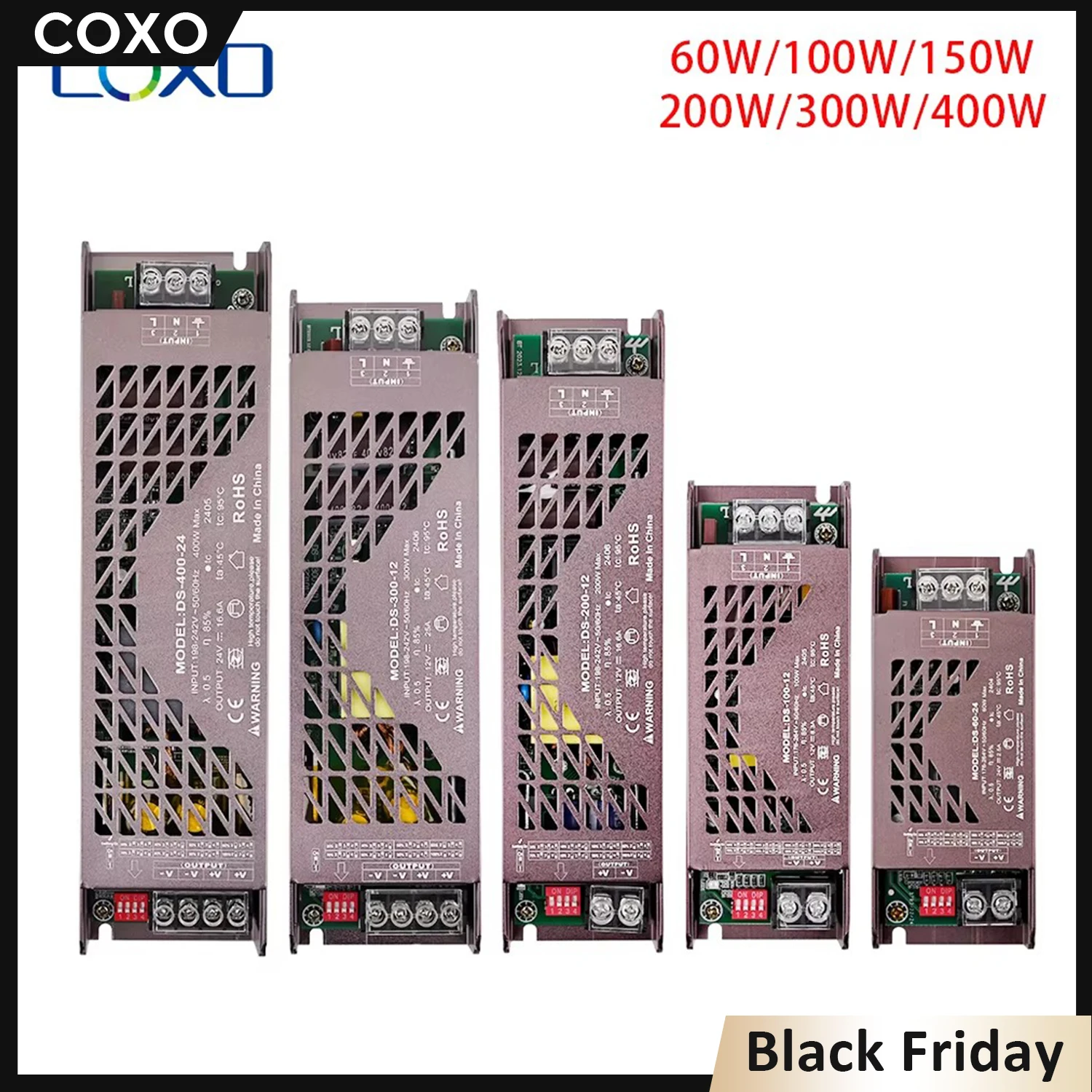 

Ultra Thin LED Dimmer Lighting Transformer DC12V 24V Power Supply 60W 100W 150W 200W 300W 400W LED Driver For LED Strip Light