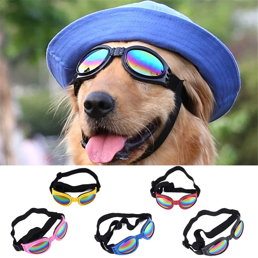 

New Dogs Pet Sunglasses Adjustable Personality Fashion Accessories Items Decorations Lenses Harness Shade Multicolor Goggles