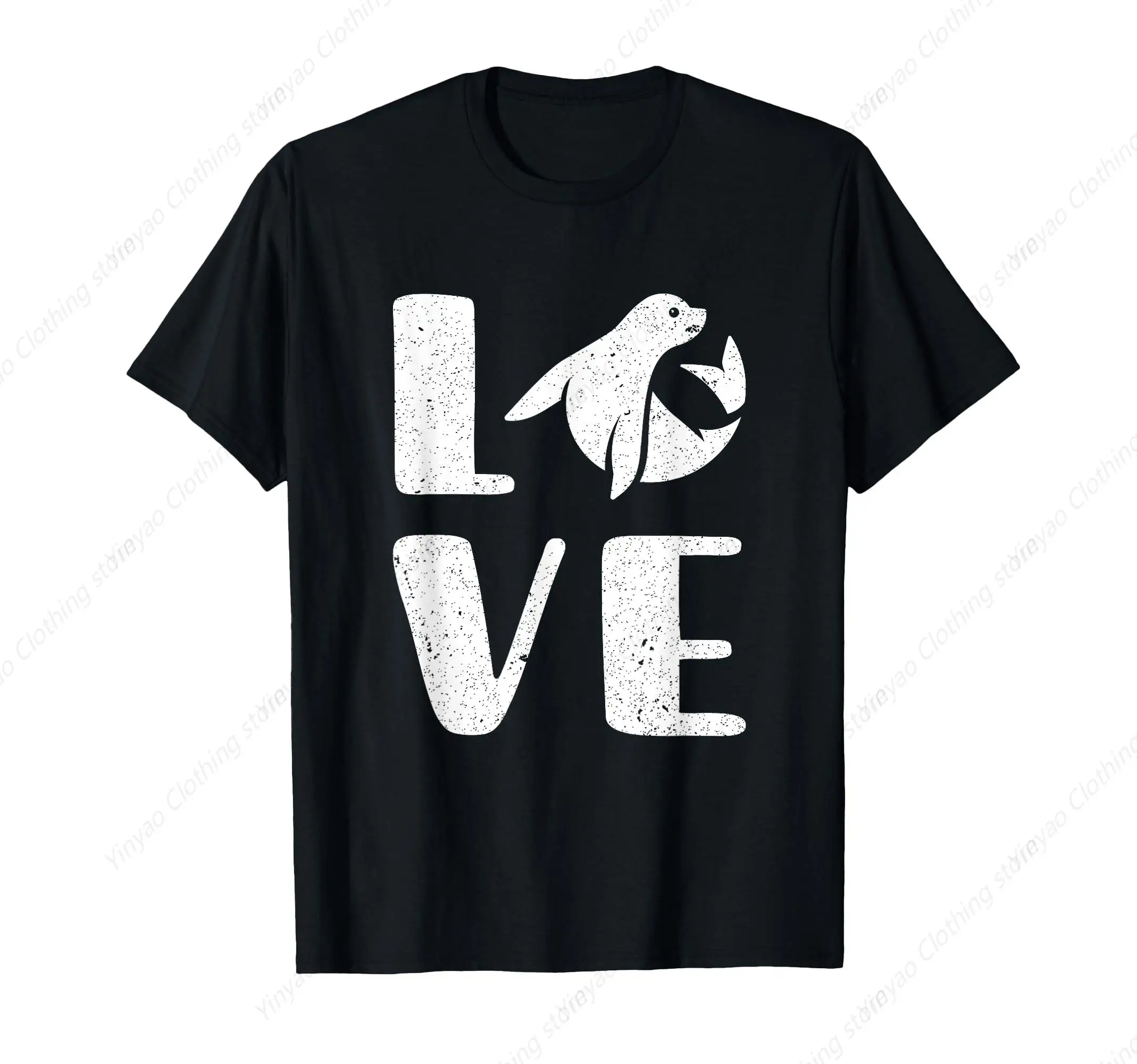 Ocean Seal Valentine's Day Gift Sea Lion Men's and Women's T-shirt Fashion Men's Clothing Cotton Shirt