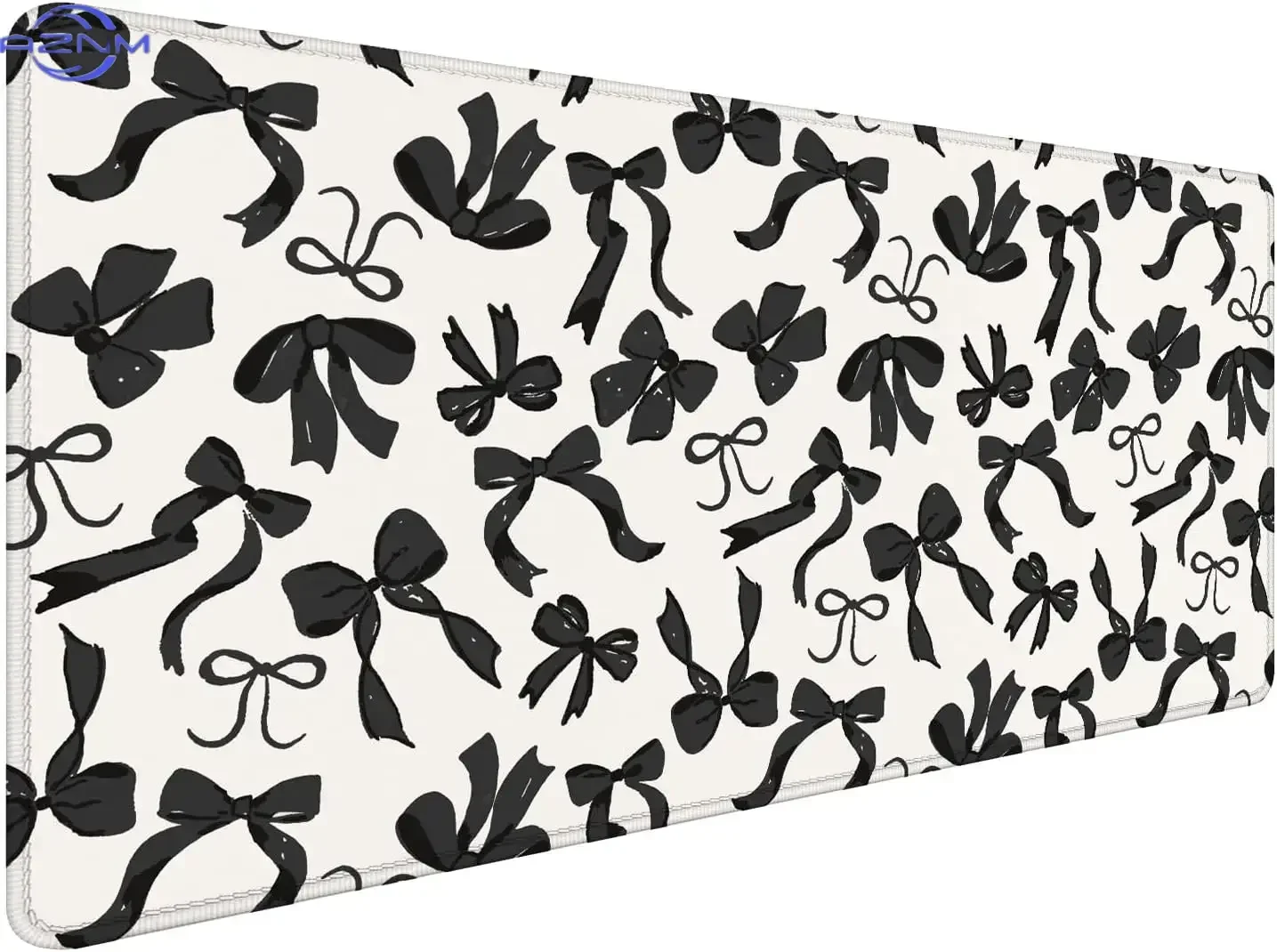 Monochrome Black Bow Gaming Mouse Pad, Simple Ribbon Knot Print Smooth Edge Non Slip Mat Gamers Office Home Wireless Mouse Use