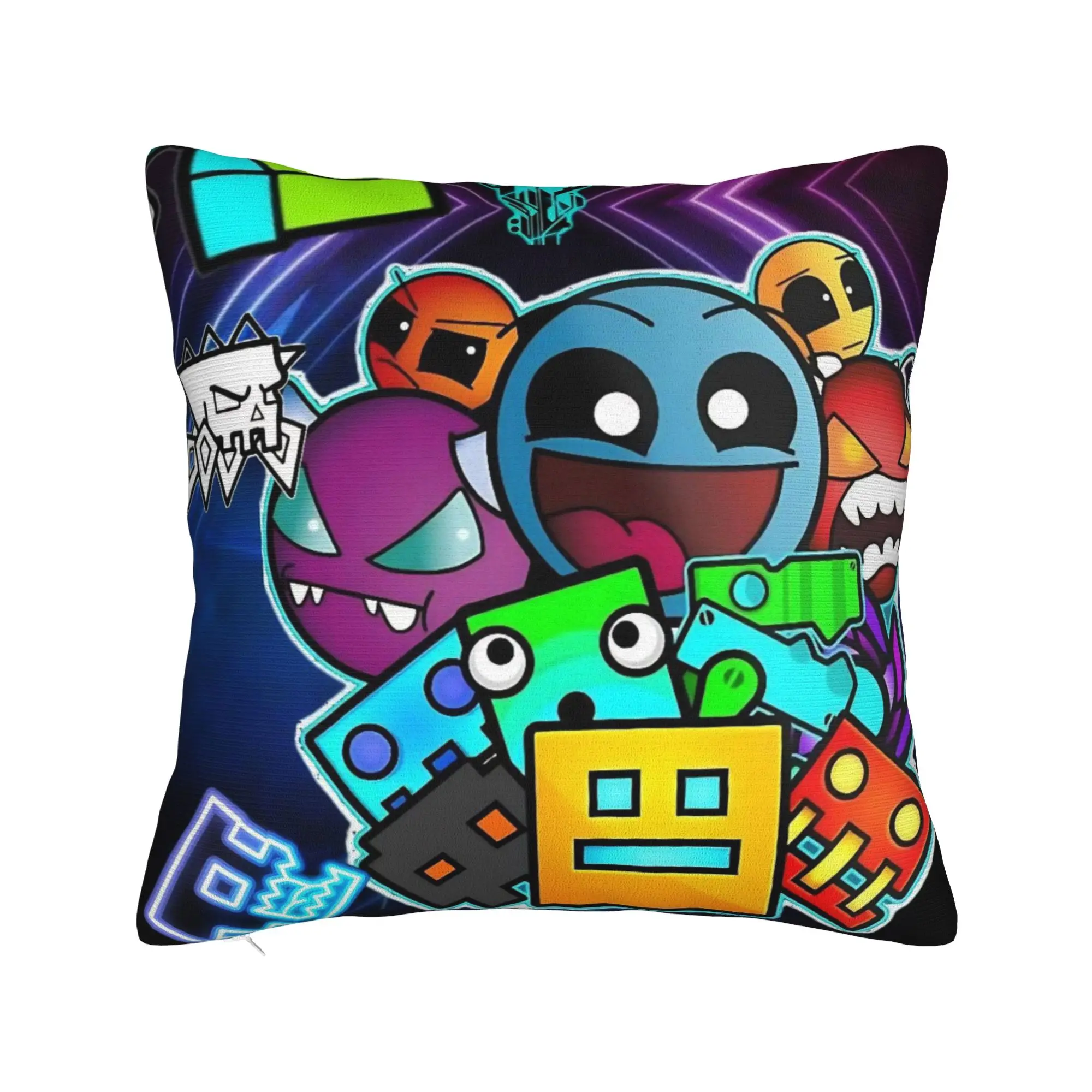 Decorative Pillow Covers Geometry Dash Games Stuff Home  Throw Pillow Case Cover Drop Shipping Multiple Sizes