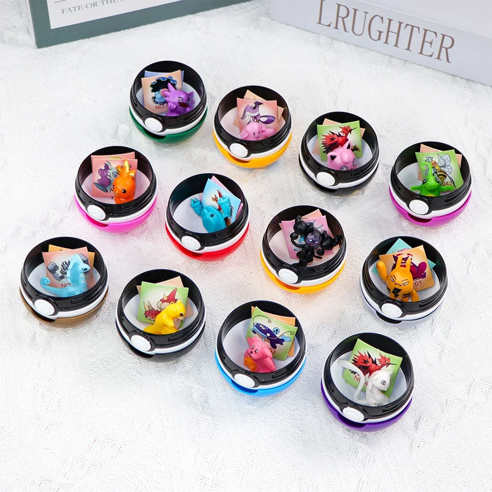 12 قطعة كرة البوكيمون Pokeball بيكاتشو Pokeball عمل الشكل الكرتون أنيمي Kawaii دمية كزة الكرة جمع هدايا عيد ميلاد الاطفال