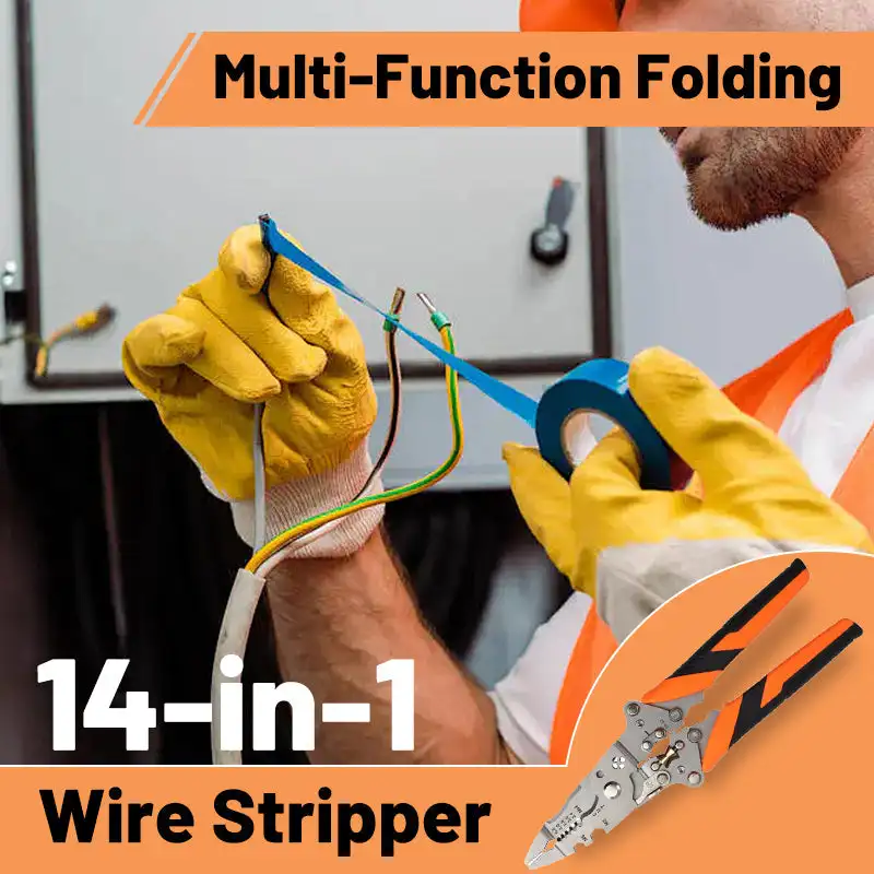 

Multi-Function Folding 14-in-1 Wire Stripper Wire Cutter, Labor-Saving Electrician Pliers, Crimping Pliers,Hand Compact Tools