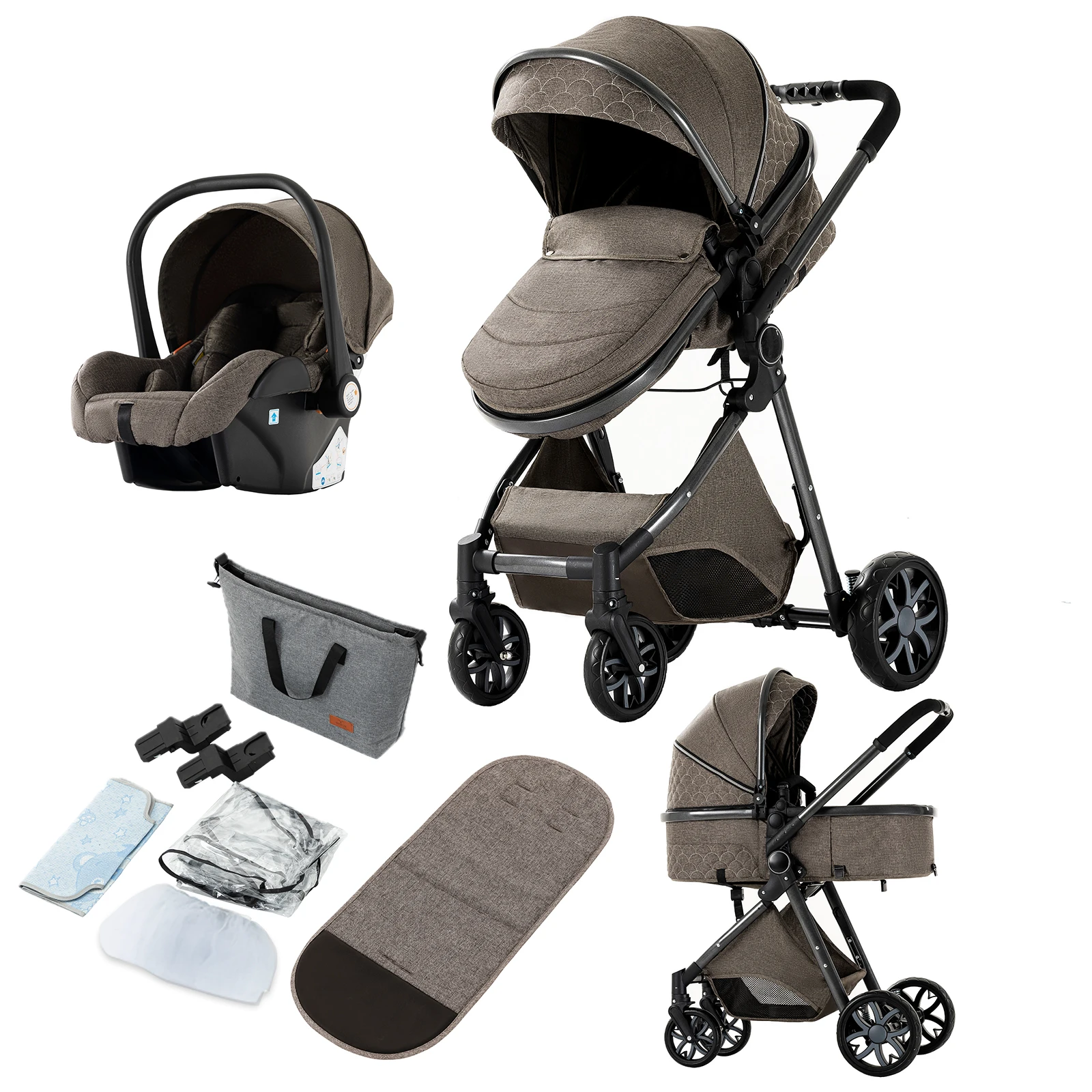 Baby carriage 3 in 1 baby stroller Baby stroller Baby pram 3 pieces Buggy stroller Baby carriage luxury baby 3 in 1 stroller