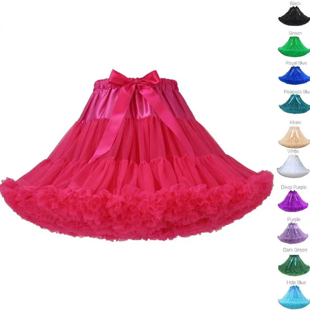 Falda tutú esponjosa para fiesta y baile para mujer, enagua de Lolita para niña, vestido de baile, enagua, Vestido corto oscilante, Cosplay Rockabilly Crinoline