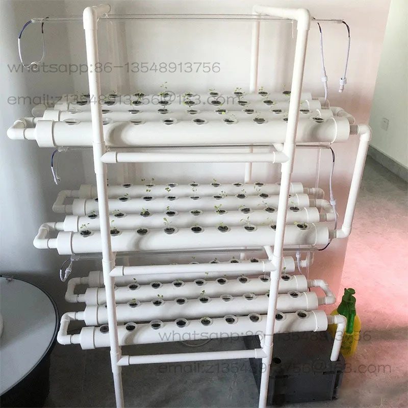 Indoor plant horticulture vertical hydroponic system equipment Soilless three layers with 108 holes with light