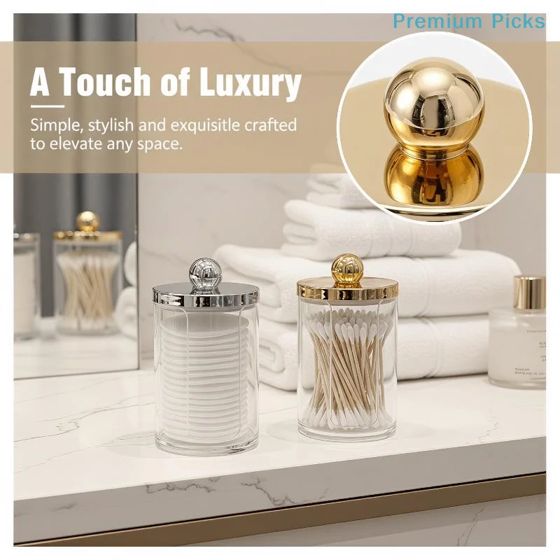 portablePremium Qtip Holder Waterproof Cotton Swab Ball Pad Storage Container Perfect Gift for Bathroom Organization Lovers