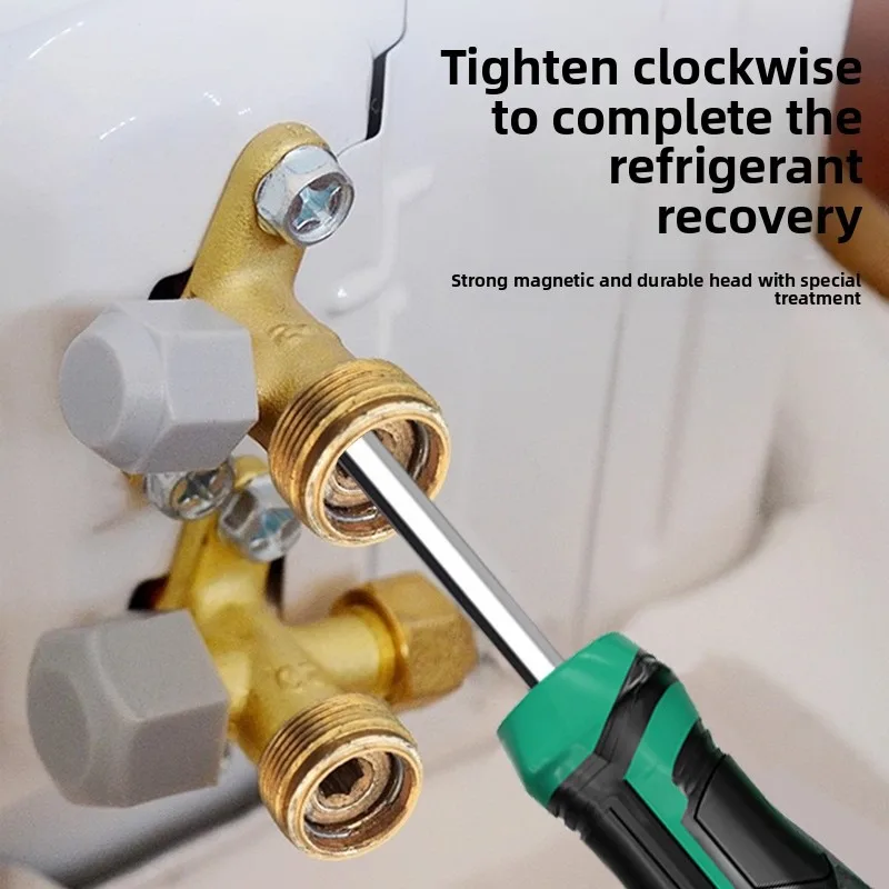 Air Conditioner Dual-Purpose Screwdriver, Fluorine Valve, Cross Screwdriver, Strong Magnetic High Hardness Screwdriver