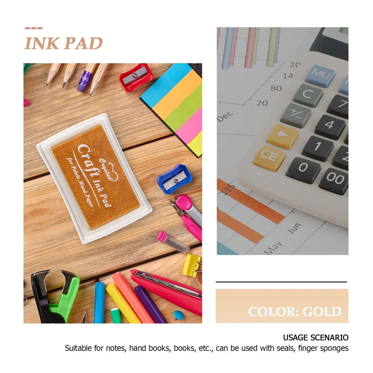 Rubber stamp ink pad stamp inkpad Ink Pad - Gold