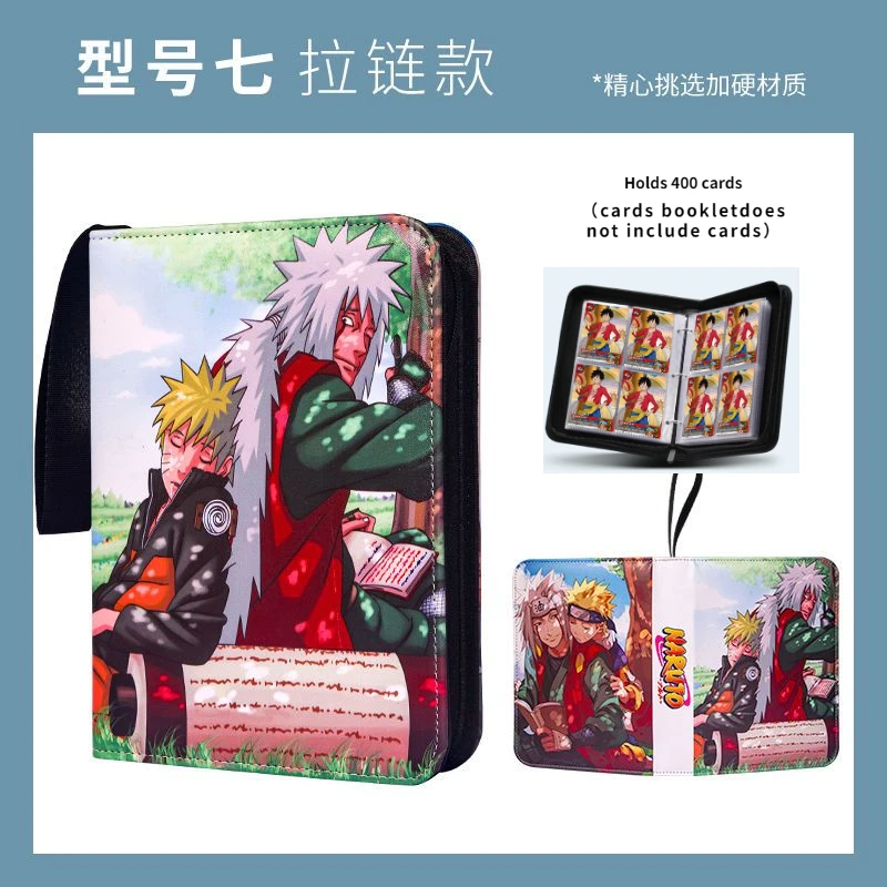 Anime Naruto Jiraiya Peripheral Card Album Game Card Collection Toy Zipper Binder High-Capacity Storage Bag Holder Book Gifts