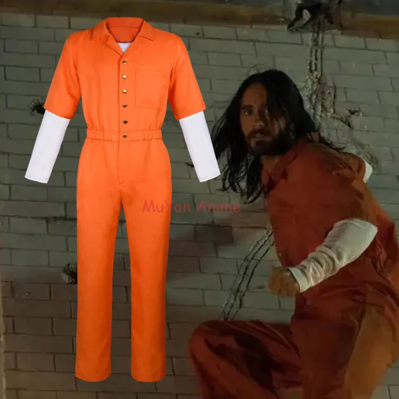 

Michael Morbius Cosplay Men Yellow Jumpsuit Jail Costume Halloween Costume For Adult Orange Prisoner Costumes Men Gifts