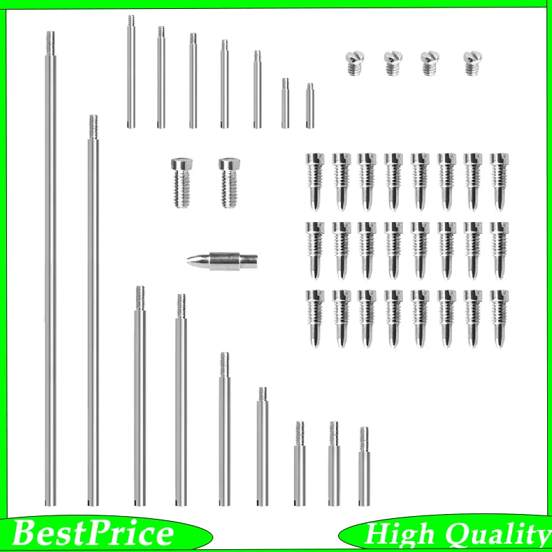 Alto Saxophone Accessory Set 16 Threaded Shaft Rods + 32 Small and Large Screws + 1 Tapered Shaft Peg Replacement Parts