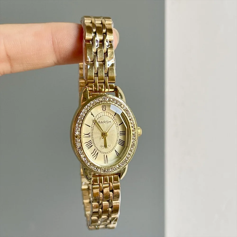 Brand Women Watch Diamond Studded Roman Dial Quartz Watch Luxury Ladies Wristwatch Gift Fashion Leather Strap Clock Montre