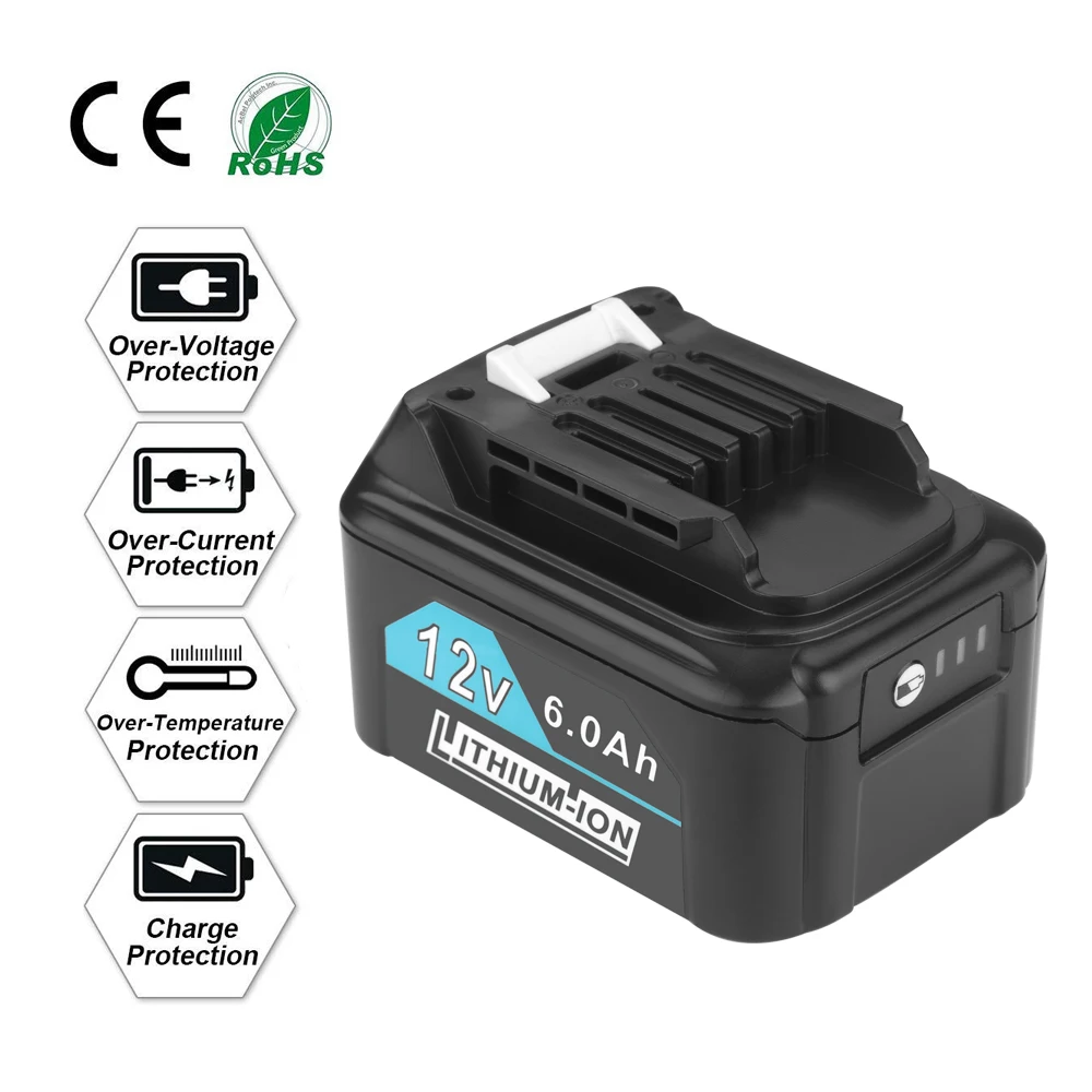 12V 6.0Ah Rechargeable Battery Power Tools Replaceable Battery For Makita BL1021B BL1041B BL1015B BL1020B BL1040B