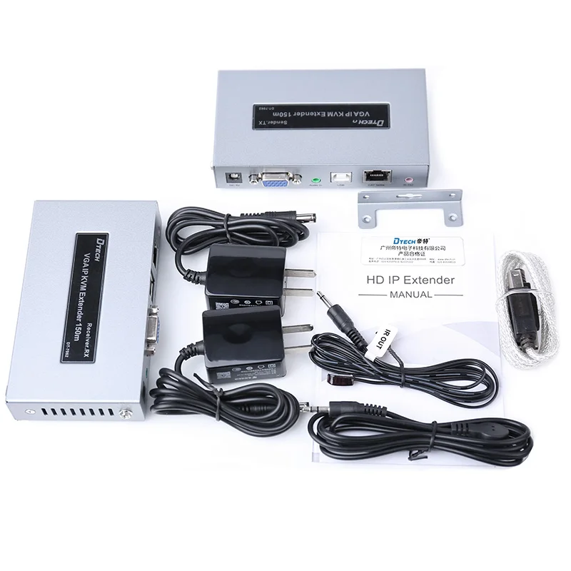 DTECH VGA Usb Kvm Extender Over IP/TCP UTP/STP CAT5e/6 Rj45 LAN Network VGA Mouse and Keyboard Extender VGA USB