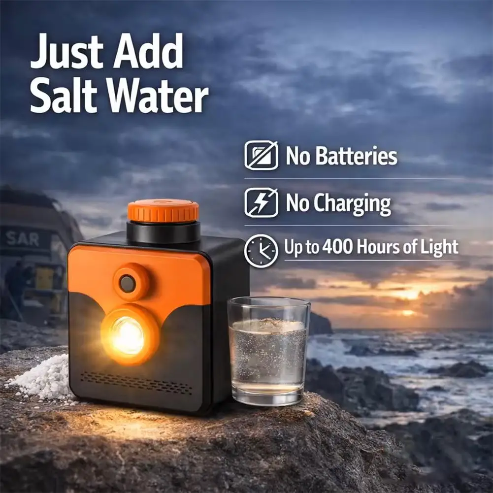 Salt Water Camping Lantern 400H Emergency Light IP67 Waterproof Hurricane Supplies Survival Lamp Power Outages Survival Kit
