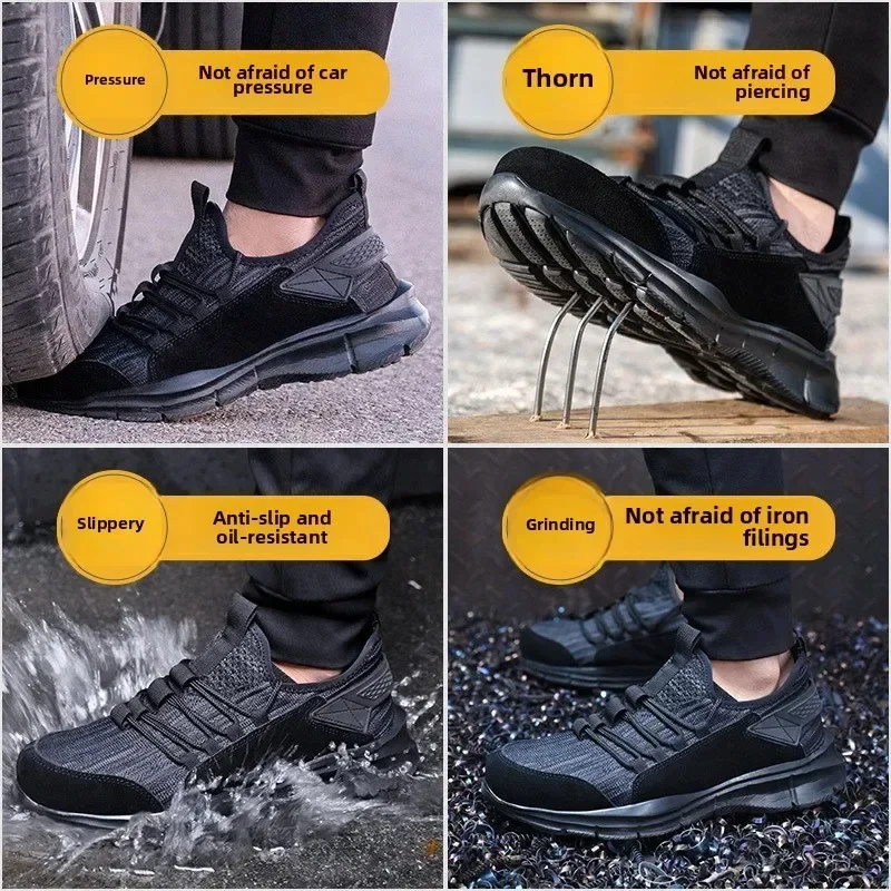 Lembut dan Nyaman Anti Smashing dan Anti Piercing Steel Toe Protection Sepatu Kerja yang Aman dan Modis