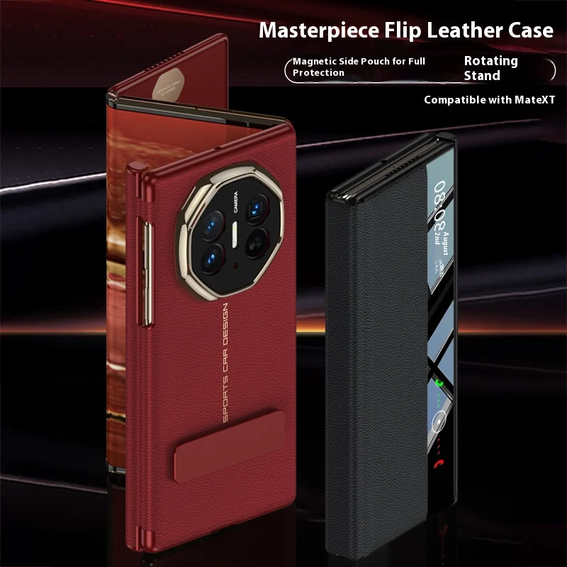 حافظة لهاتف Huawei MateXT Supreme Master قابلة للطي، غطاء كامل بإطار حماية نافذة الرؤية الذكية  #5