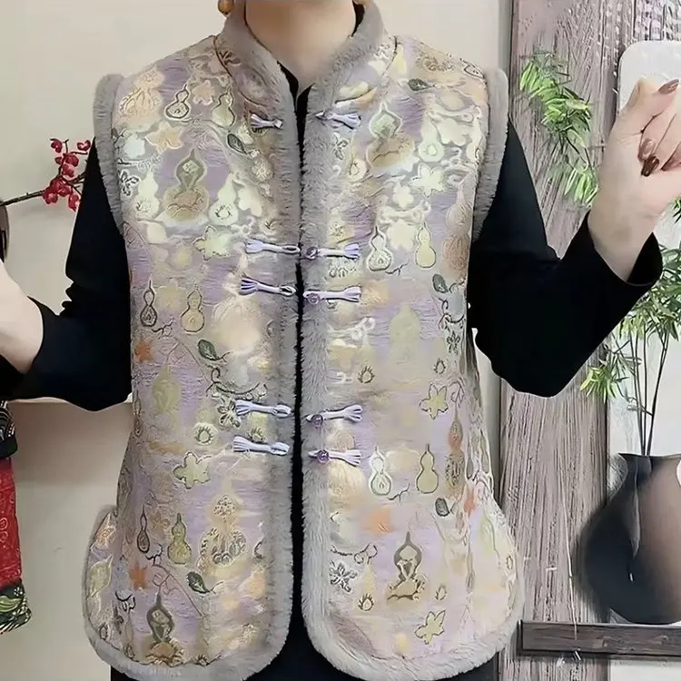 

Утепленный хлопковый жилет для женщин на осень-зиму, теплый, модный, в новом китайском стиле, весна 2026, новый дизайн, верхняя одежда, куртка