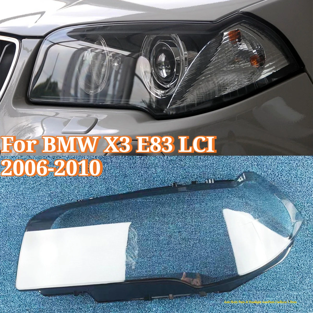 Left and Right Headlamp Outer Lens Clear Lamp Panel Replacement For BMW X3 E83 LCI 2006 2007 2008 2009 Protective Lamp Shield - view 3