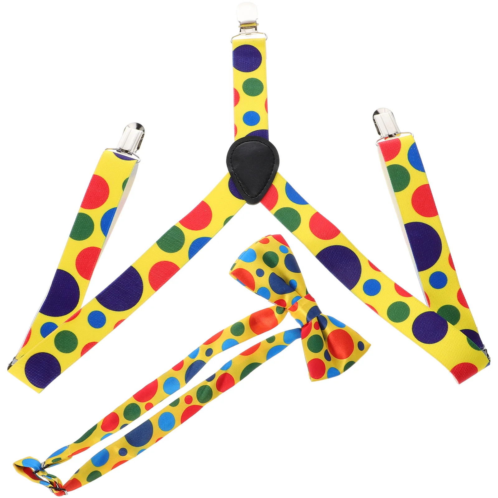 Children's Bow Tie Accessory Cosplay Clown Suspender Kids Kit for Costume Mask Halloween Party Favors Elastic Colorful Dot