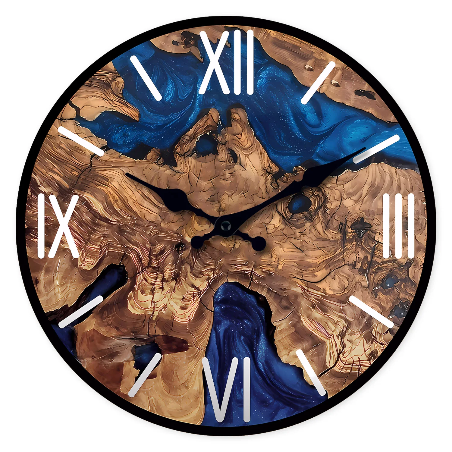 Abstract Roman Numeral Wooden Wall Clock Living Room Bedroom Kitchen Home Decoration Wall Clock Silent Quartz Clock Holiday Gift 11.2inch Inches 15.6inch Inches (Without Batteries)