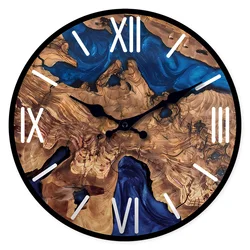 Abstract Roman Numeral Wooden Wall Clock for Living Room, Bedroom, Kitchen, Home Decoration, Silent Quartz Clock, Holiday Gift, 10 Inches, 12 Inches 14inch 16inch (No Battery)