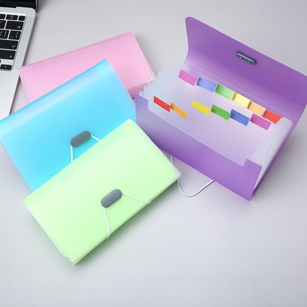 13 Grid A6 Mini Organ Bag For Office Document Storage, Candy Colored Bill Folder, Transparent Folder