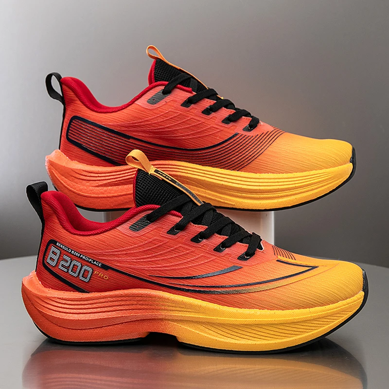 

Мужская спортивная обувь для бега на воздушной подушке для марафона, дышащие легкие кроссовки из карбоновой пластины, уличные противоскользящие спортивные кроссовки
