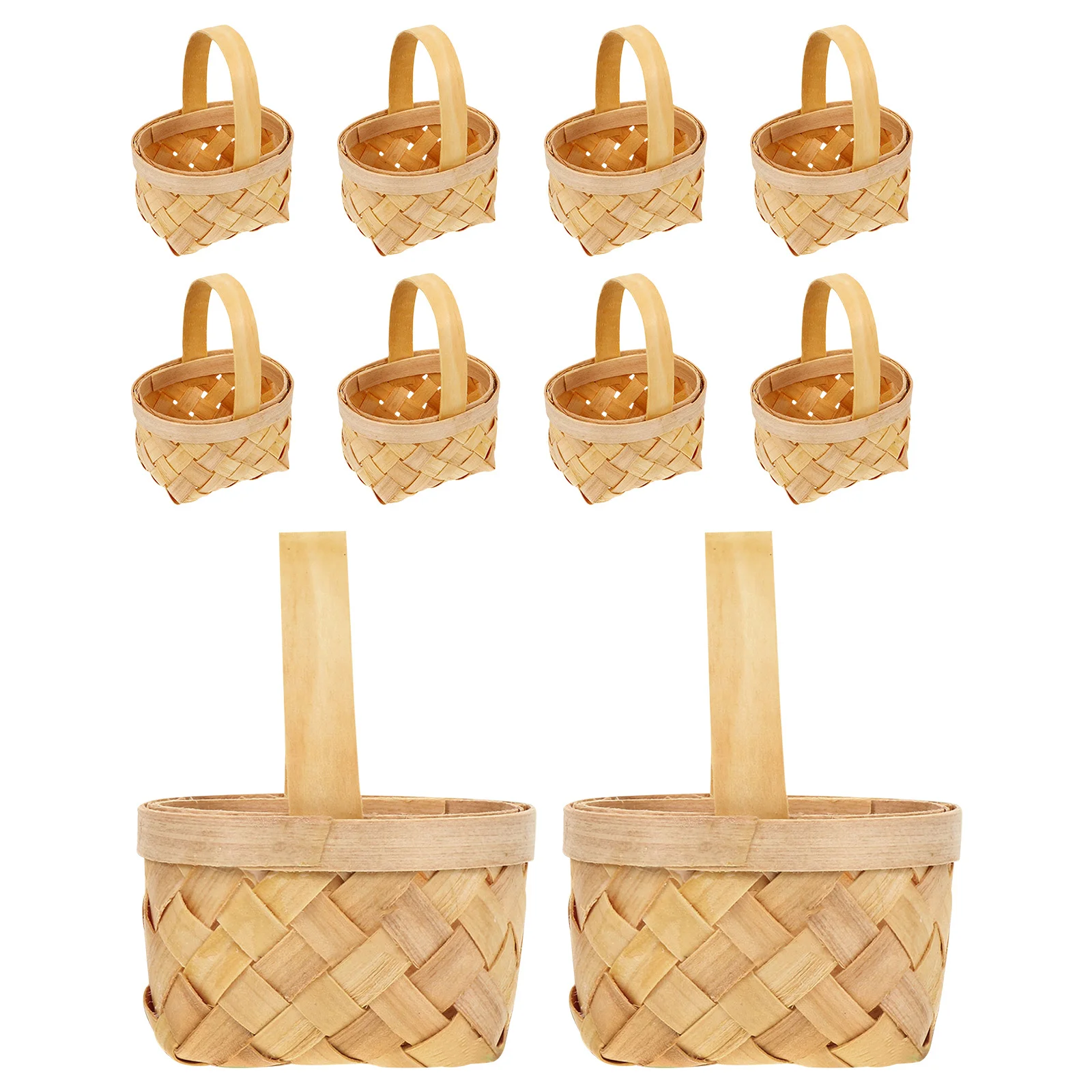 

10Pcs Small Wooden Woven Baskets Elegant Gift Storage Basket for Bridal Shower Baby Shower Anniversary Decoration Mini Flower