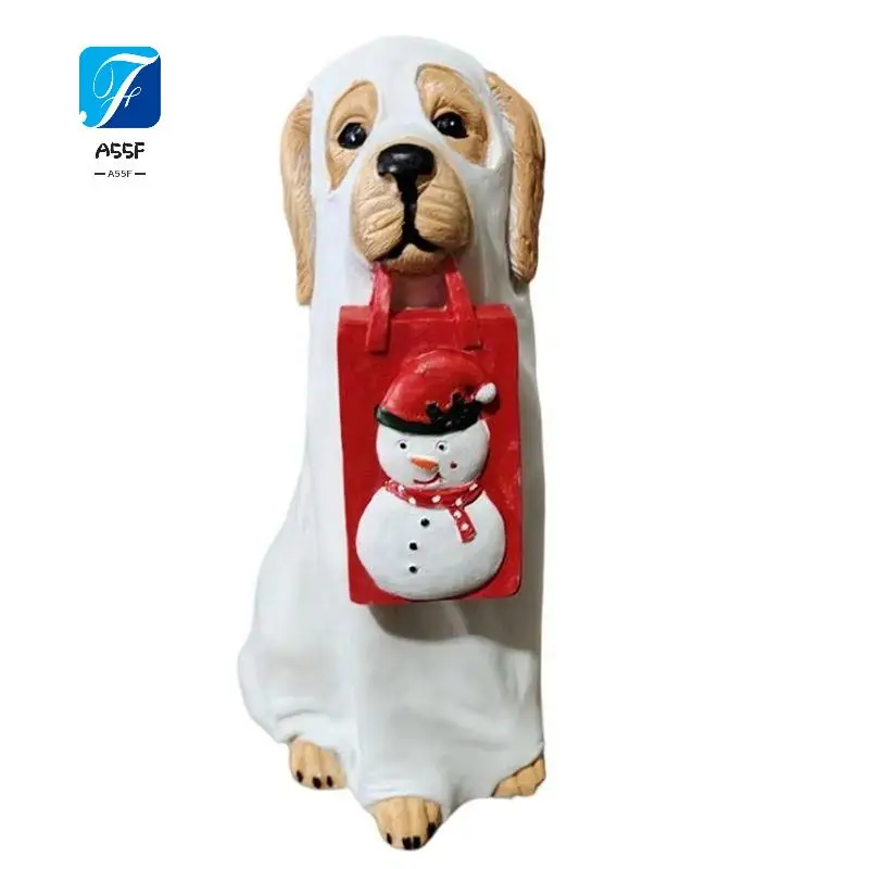 A55F-Garden Dog Statue Resin Outdoor Decorative Art Sculpture Collection Carved Lawn Terrace Courtyard Garden