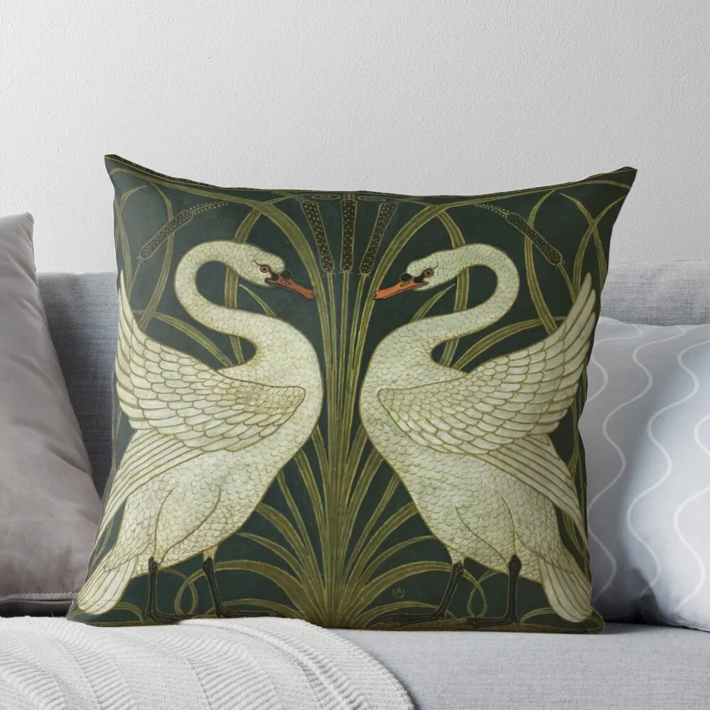 

Art Deco - Swan, Rush, and Iris Throw Pillow Anime Bed pillowcases Cushion Covers For Living Room christmas pillow case