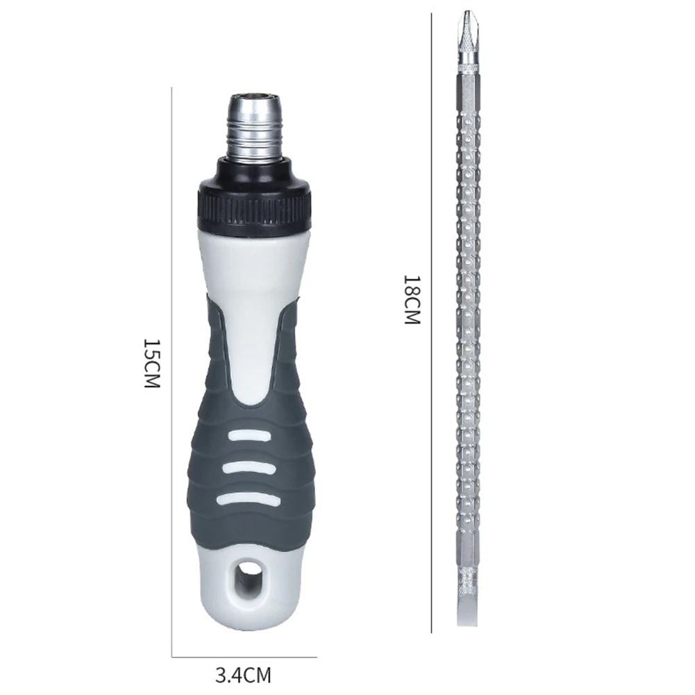 Imagem -06 - Telescópica Dual-purpose Ratchet Screwdriver Slotted Cross Screw Driver Bit Reparação Ferramentas Manuais Ajustável