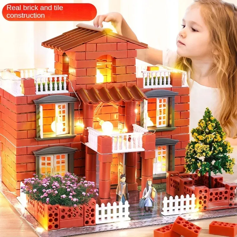 DIY Mini Brick Building Set - Real Masonry Toy for Creative Construction, Architectural Model Making with Tiny Bricks!